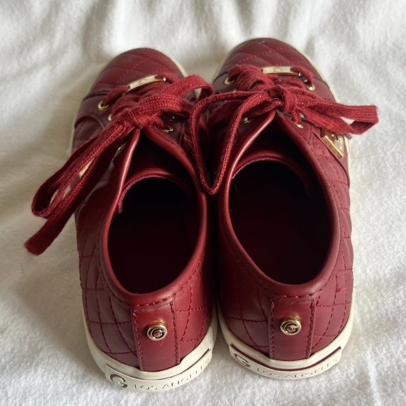 “G” Los Angeles – Guess Burgundy ‘Quilted’ Sneakers w/ Matching Laces  Size 7M - Picture 11 of 12